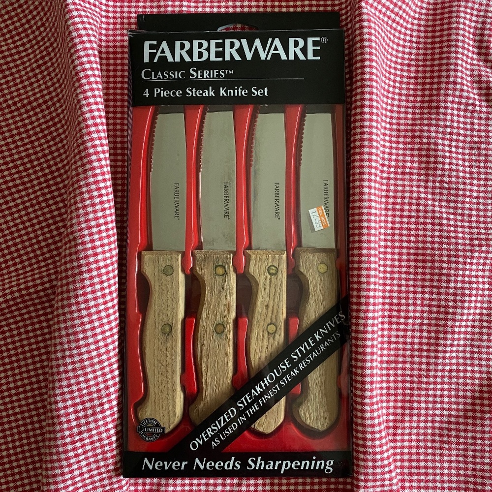 Farberware I 4 Piece Steak Knife Set I Classic Series Oversized Steakhouse Style
